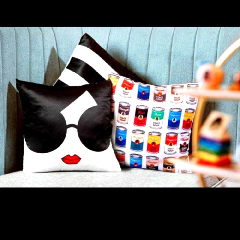 Alice + Olivia "soup can cushion"